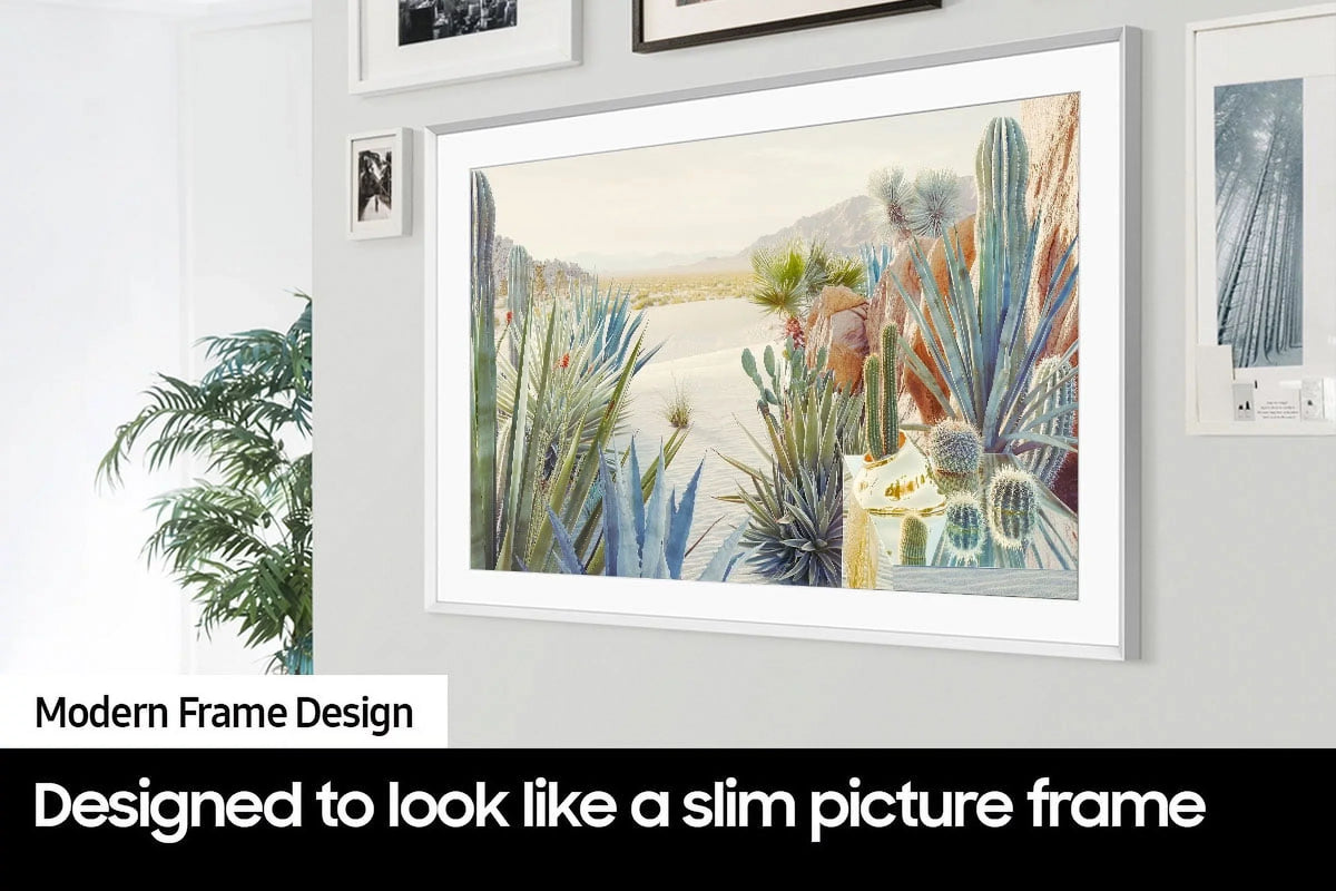 50-Inch Class QLED The Frame Series - Quantum HDR Smart TV with a  VG-SCFA50WTB 50" The Frame Customizable Bezel - Modern White (2022)