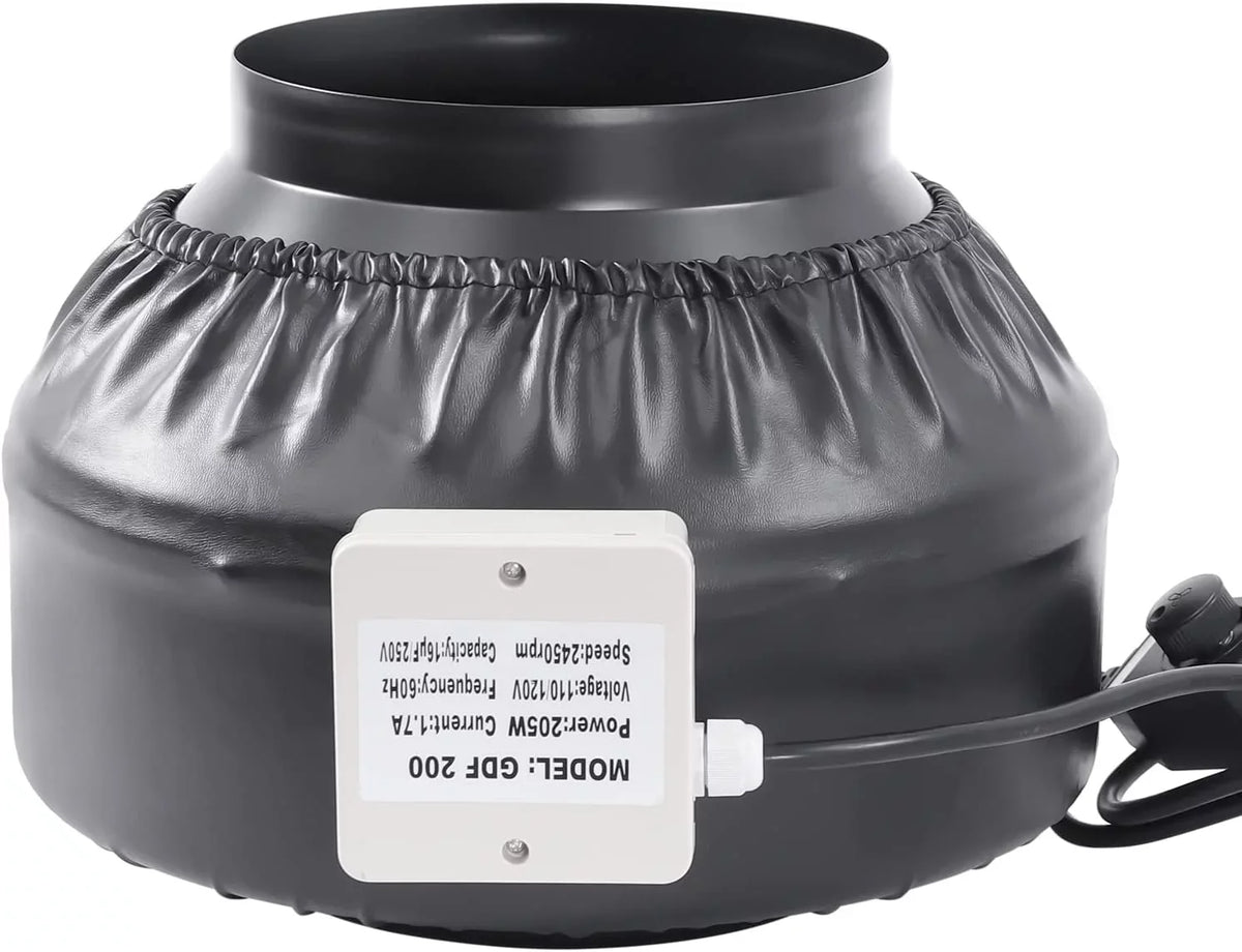 FETCOI Grow Tent Fan 8 Inch Inline Fan Industrial Grade Duct Exhaust Fan Combinable with HEPA Filter & Carbon Filter Powerful Booster Fanwith Speed Controller