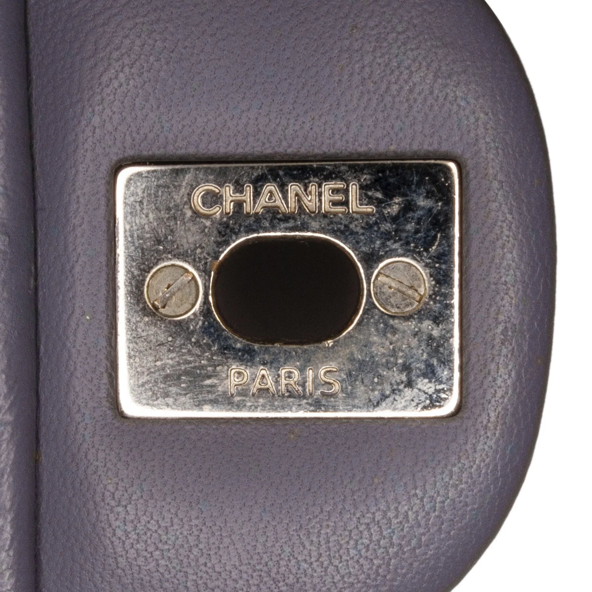 Pre-Owned Authenticated Chanel Mini Classic Lambskin Rectangular Single Flap Leather Gray Crossbody Bag Unisex (Fair)