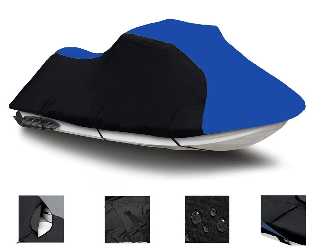 BLACK / BLUE HEAVY-DUTY, 600 DENIER Jet Ski protector Jetski PWC shield appropriate for Sea Doo Sea-Doo GTX S 155 2012 2013 2014 2015 2016 2017