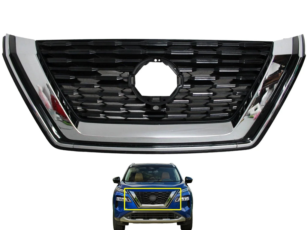 2021 2022 2023 appropriate With Rogue Front Bumper Upper Grille Chrome With Camera Option