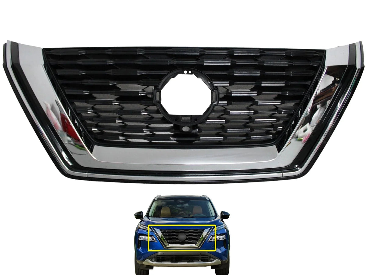 2021 2022 2023 appropriate With Rogue Front Bumper Upper Grille Chrome With Camera Option