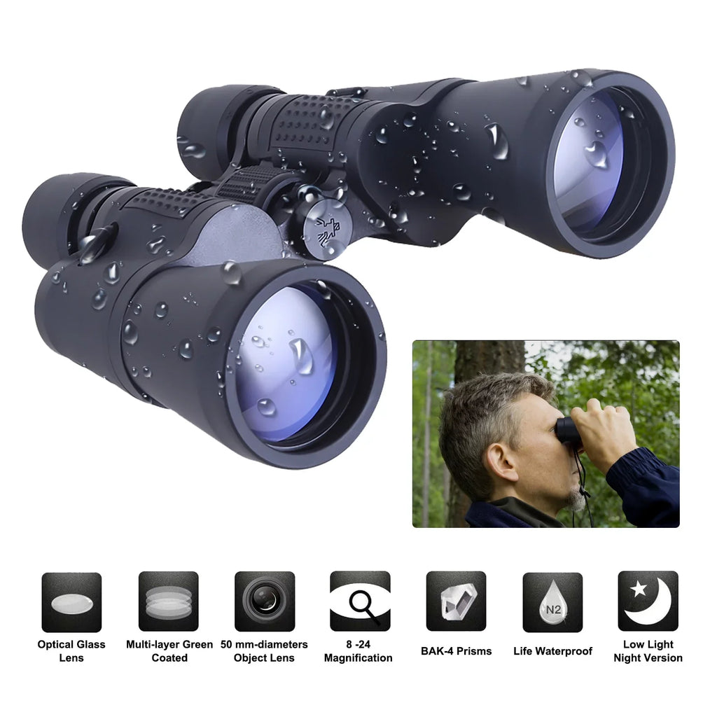 20x50 Binoculars for Adults Kids, Low Light Night Vision, Clear BAK4 Prism FMC Lens, For Bird Watching, Outdoor Sightseeing