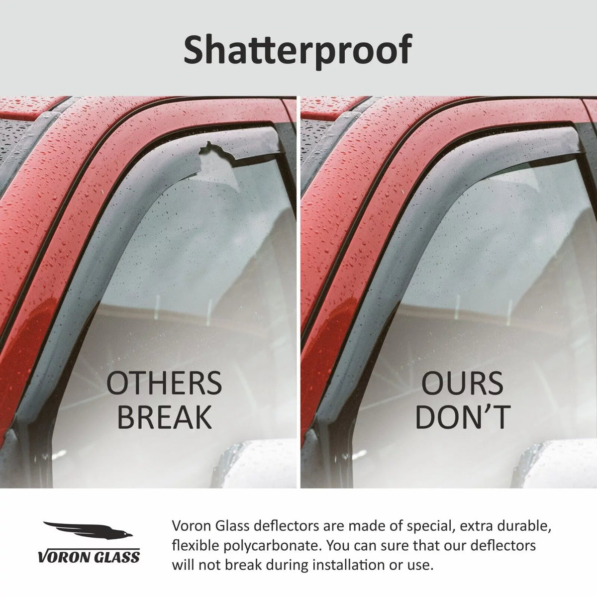 Voron Glass in-Channel Extra Durable Rain Guards for Hyundai Santa Fe 2019-2024, Window Deflectors, Vent Window Visors, 4 Pieces - 200473