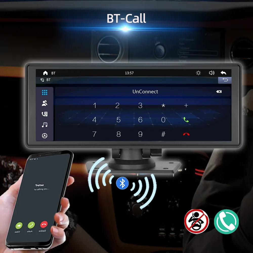 Polarlander Wireless  Carplay Car Stereo GPS Navigation, 9.3 Inch Touch Car Play Screen Audio Car Radio Receiver with Android Auto, Bluetooth,Backup Camera, Recorder AUX, TF, Multimedia Player