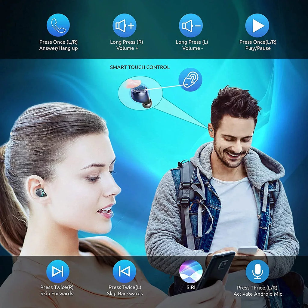 Wireless V5.1 PRO Earbuds appropriate with  Galaxy S21+ 5G/Plus/Ultra IPX3 BlueTooth Touch Waterproof / Sweatproof / Noise Reduction with Mic (Black)