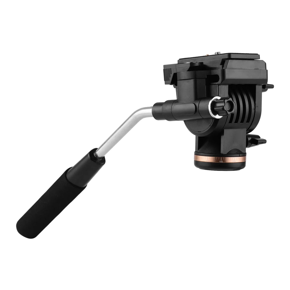 Docooler Professional Camera Video Fluid Drag Pan Head Damping Tripod Head 6kg Load Capacity with Handle 1 4 Inch Quick Release Plates suitable with DSLR Cameras Camcorders