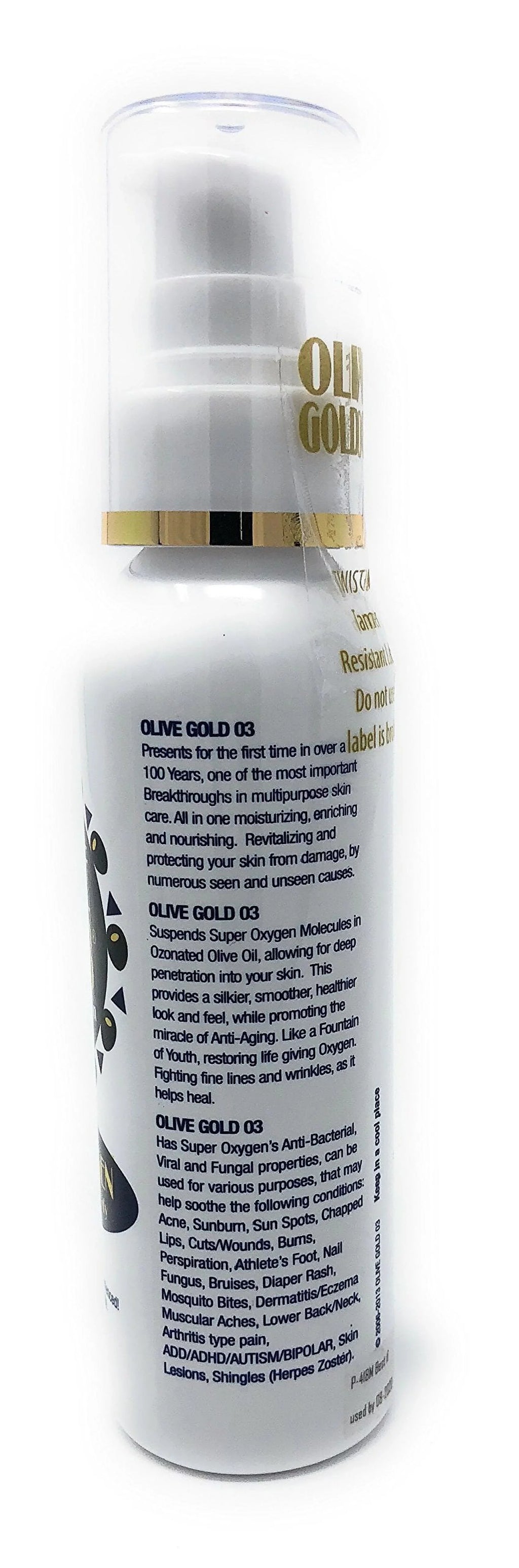 Olive Gold O3 Skin Care Lotion Ozonated Oil Super Oxygen 4oz Stretch Marks