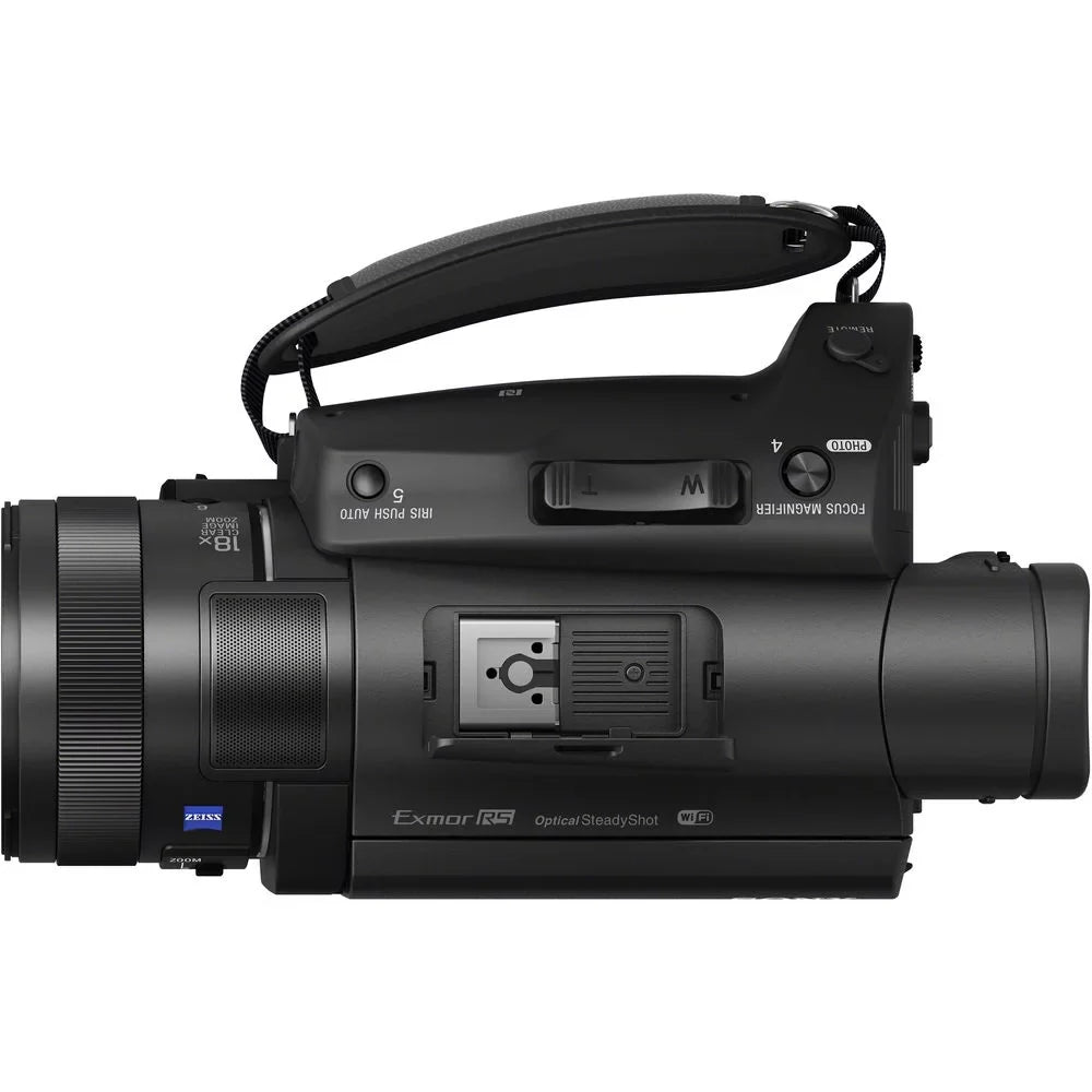 Handycam FDR-AX700 4K HD Video Camera Camcorder + 2 extra Batteries and Charger + 128GB Memory Card + Hard Case + M