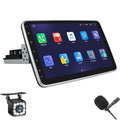 Single 1 DIN Rotatable 10.1'' 1280*720 IPS Android 12 2+32GB Bluetooth Car GPS Navigation WiFi Stereo Radio  CarPlay