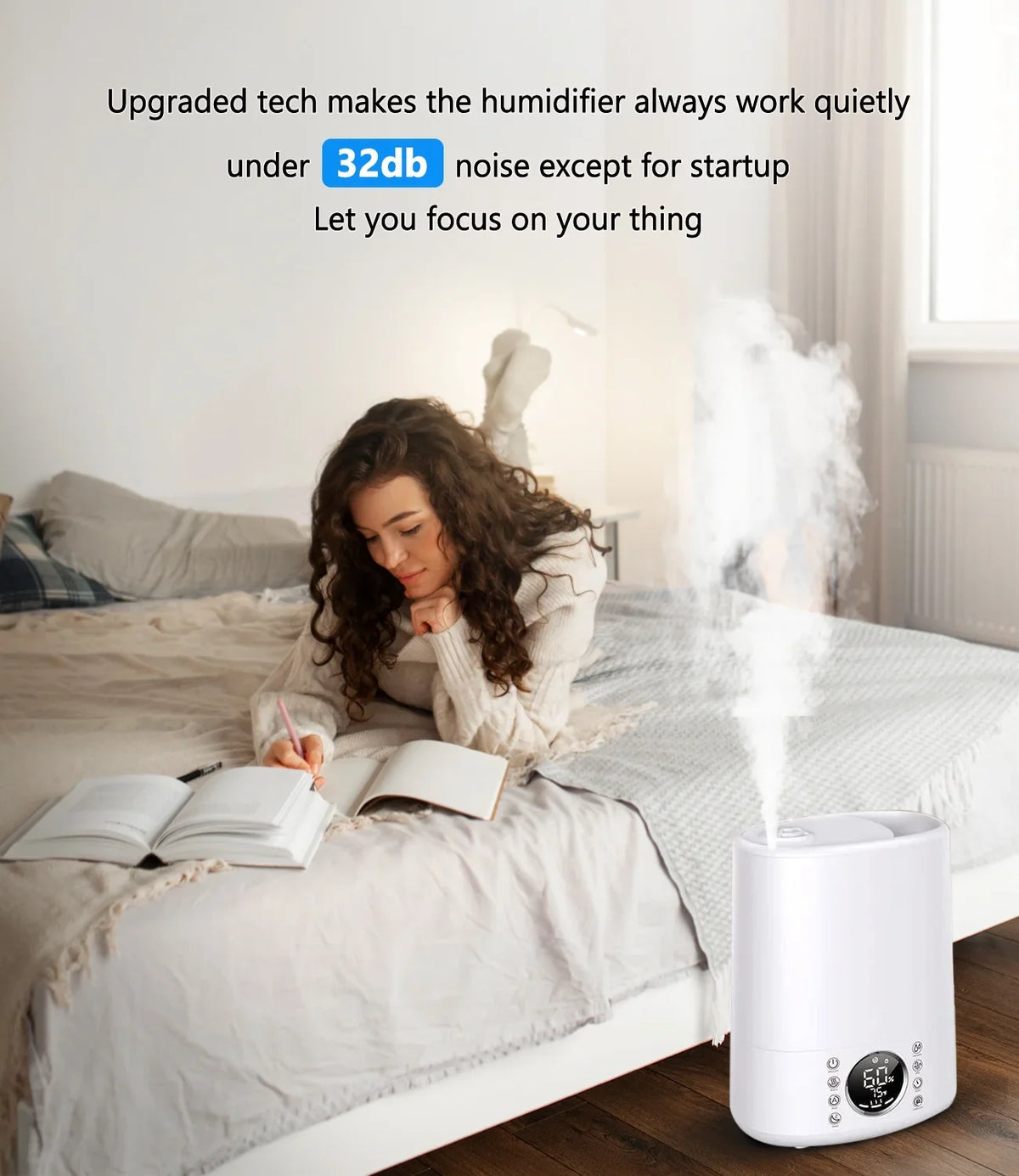 6L Vaporizer and Humidifiers for Bedroom Remote. Maxfavor Humidifiers for Room Warm and Cool Mist with Customized Humidity 861 sq ft