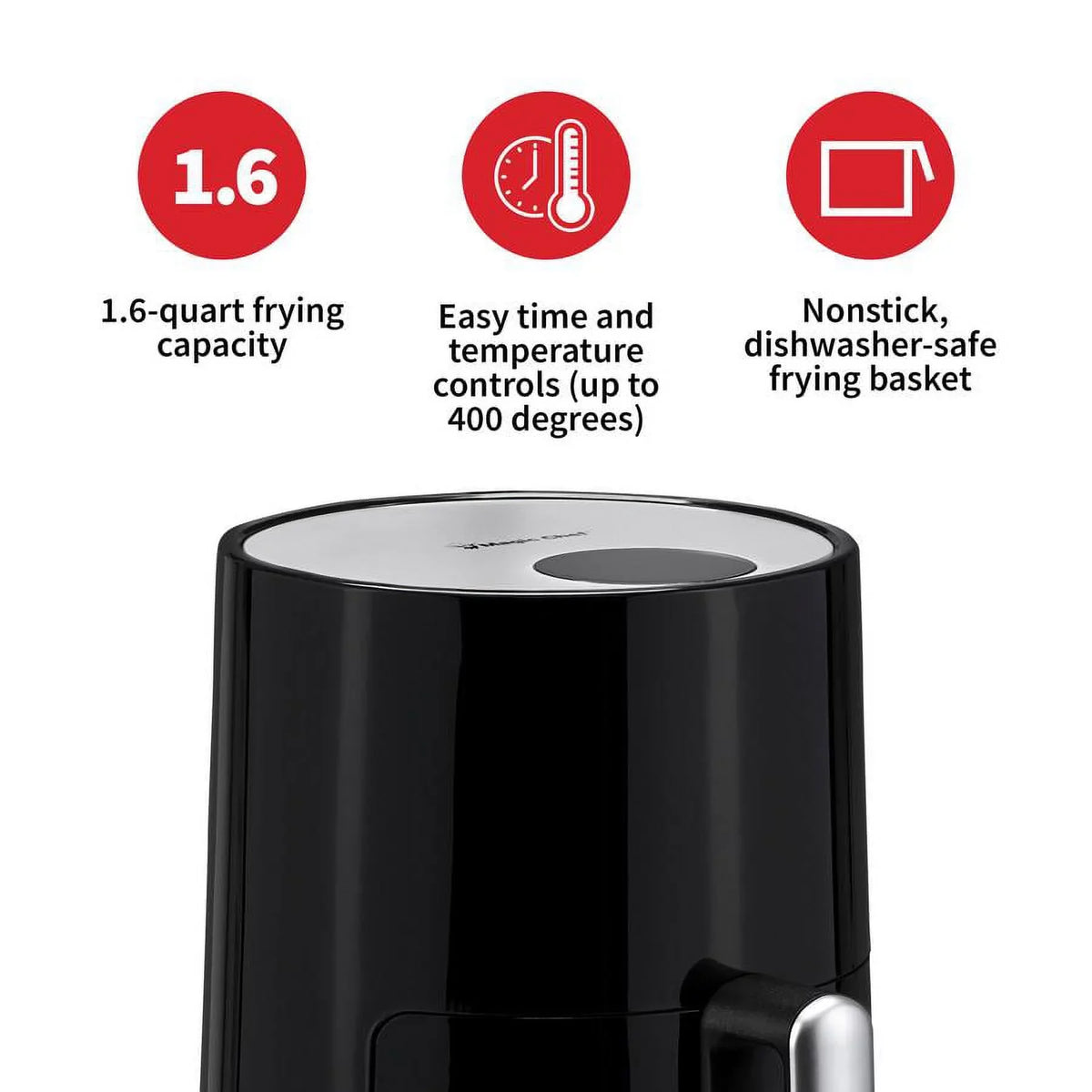 Magic Chef® 1.6 Quart Snack-Sized Compact Manual Air Fryer for Healthy Cooking with Dishwasher Safe Basket - Black