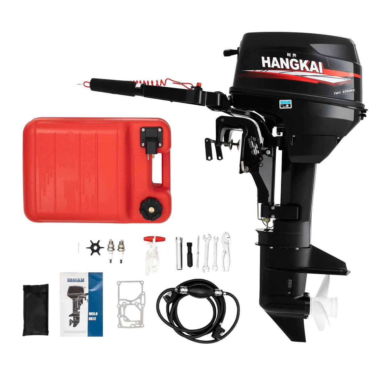 Outboard Motor, 2 Stroke 12  169cc Heavy Duty craft Engine Fishing vessel Motor w/CDI System liquid Cooling System (2 Stroke 12 )
