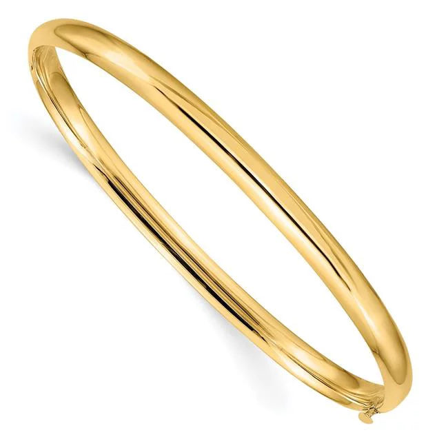 HP3-16O 14K 0.18 Oversize High Polished Hinged Bangle Bracelet