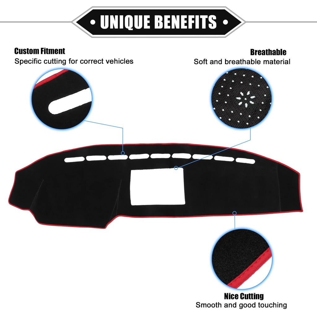 Unique Bargains Car Center Console Dashboard wrap Mat matching for  F150 2008-2014 Protective Polyester Black