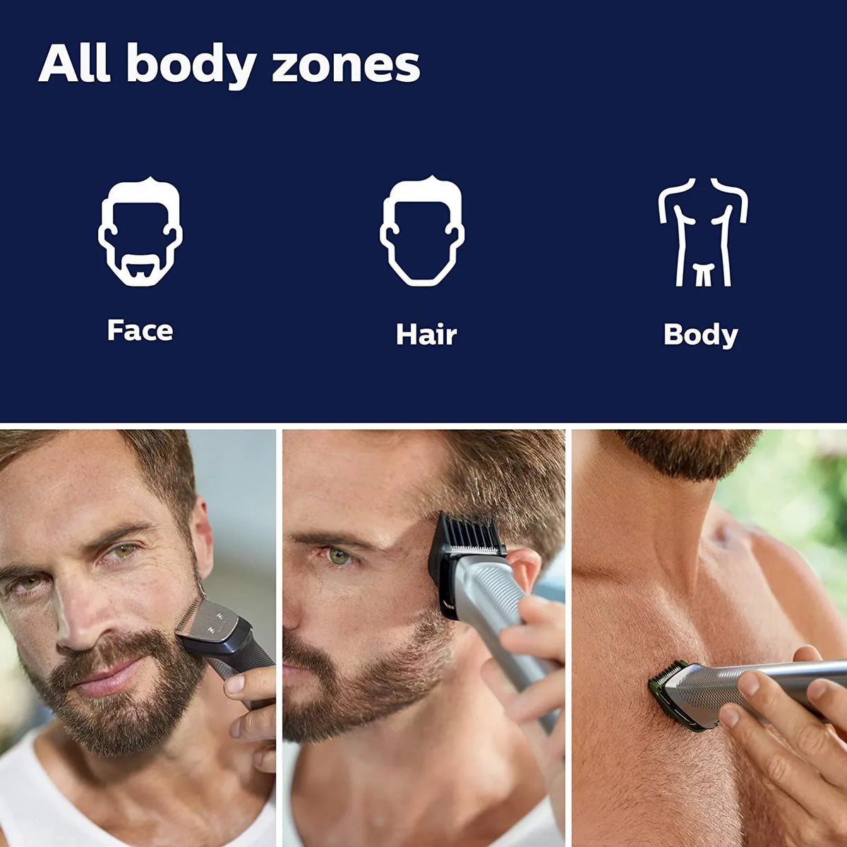 Philips Norelco Multigroom Mens Grooming Kit, Trimmer for Beard, Head, Body MG7750/49