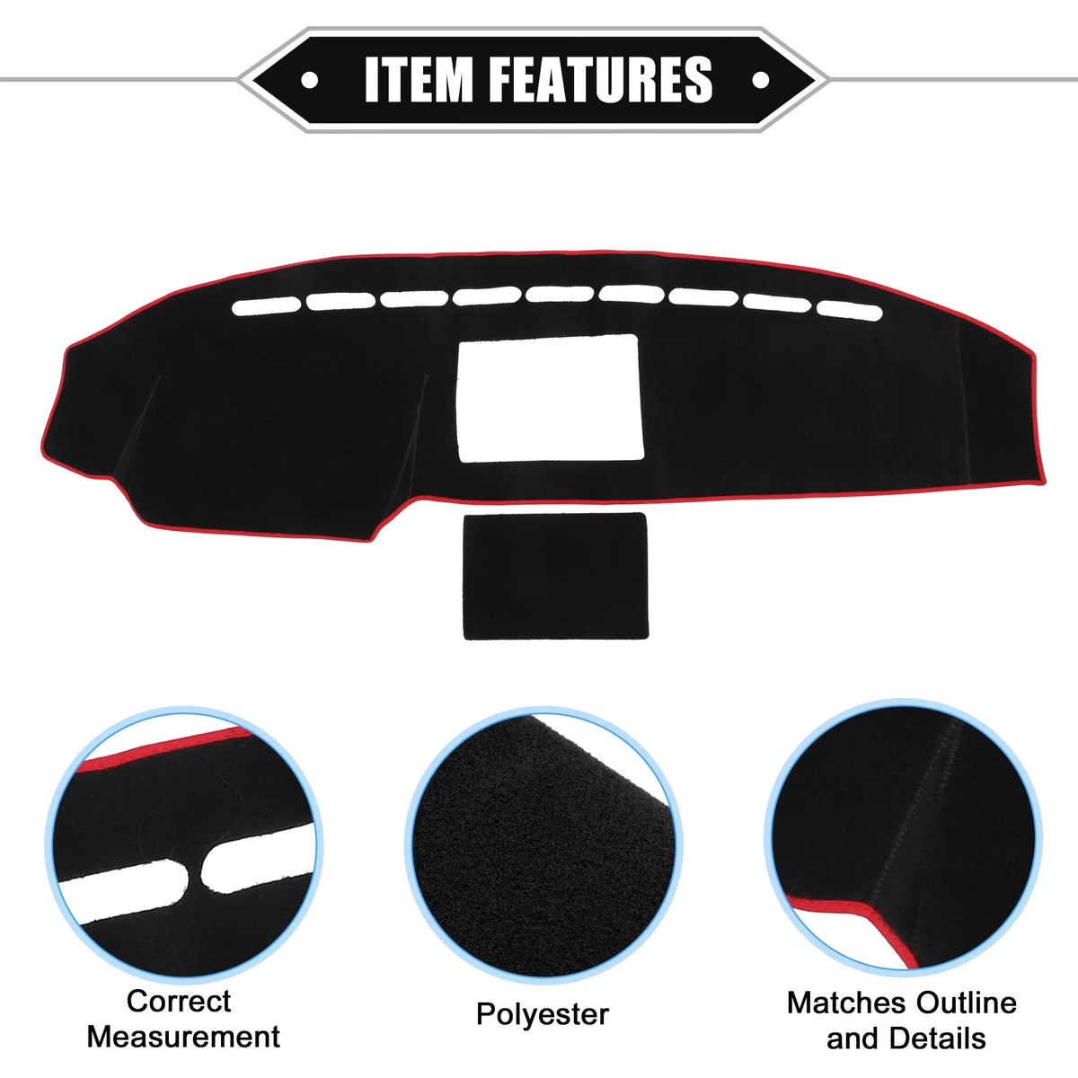 Unique Bargains Car Center Console Dashboard wrap Mat matching for  F150 2008-2014 Protective Polyester Black