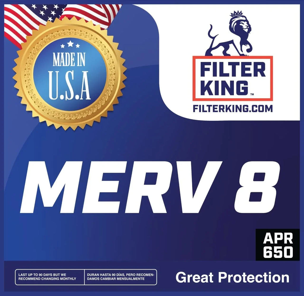 Filter King 12x12x1 Air Filter | 4-PACK | MERV 8 HVAC Pleated A/C Furnace Filters | MADE IN USA | Actual Size: 12 x 12 x .75"