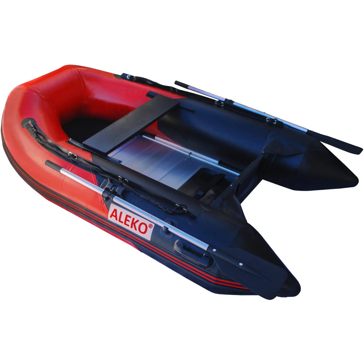 ALEKO BT250RBK Inflatable 8.4 feet 3 Person vessel with Aluminum Floor - Red and Black