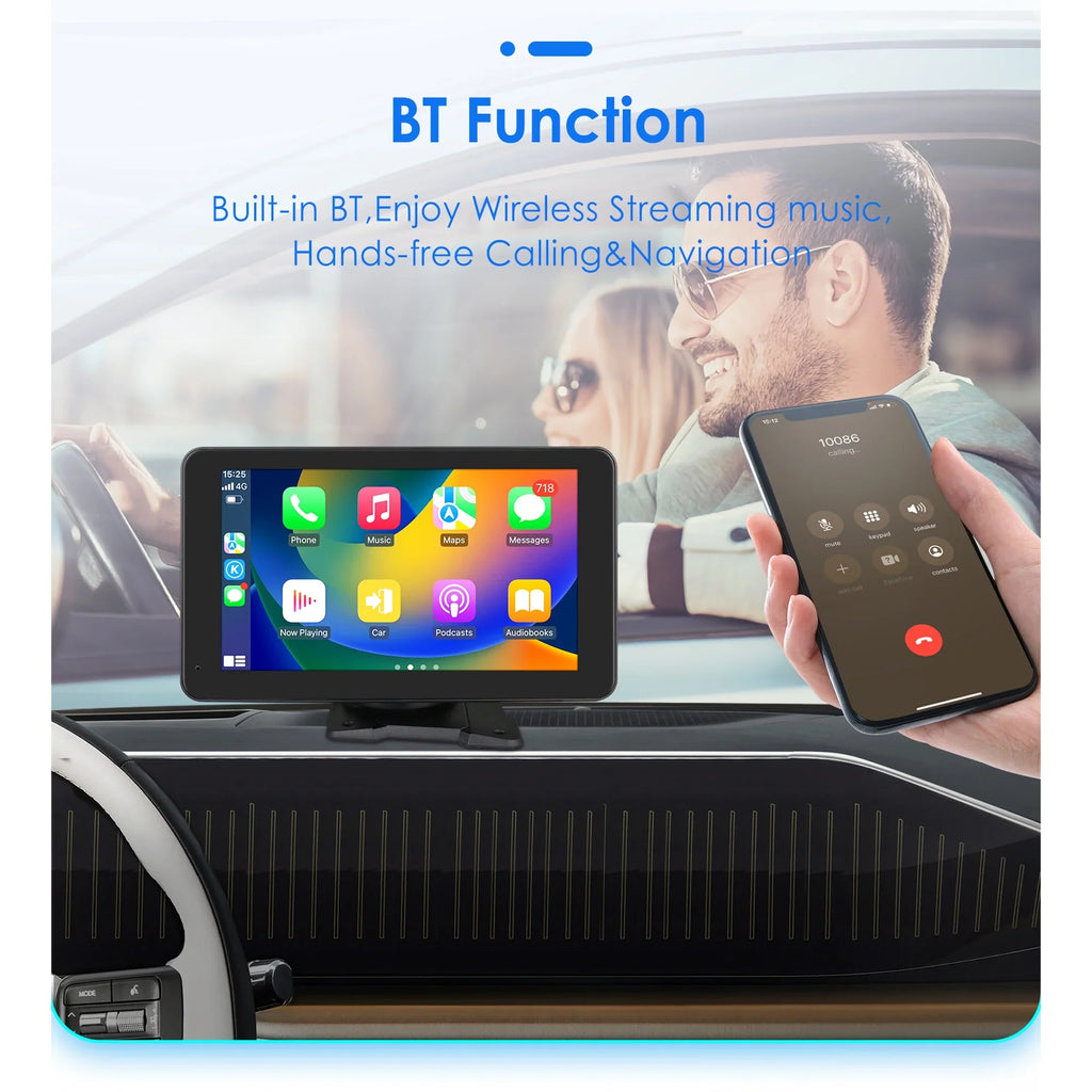 GPS Navigation  Carplay AUX FM Car Radio Stereo Head Unit 7" Touchscreen 360° Adjustable Portable Mirror Link Android Auto Monitor Player