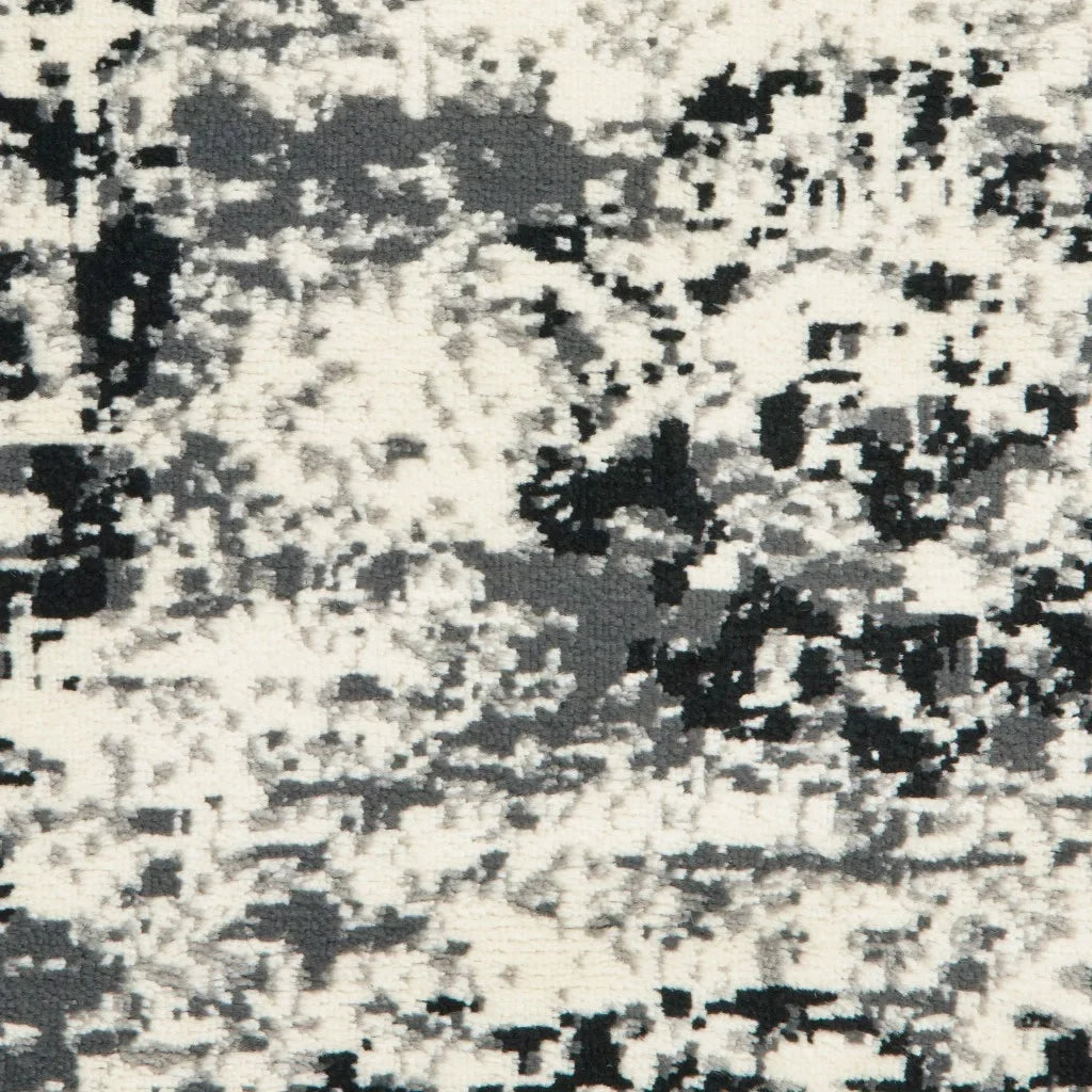 5 x 7 Black and White Abstract Area Rug