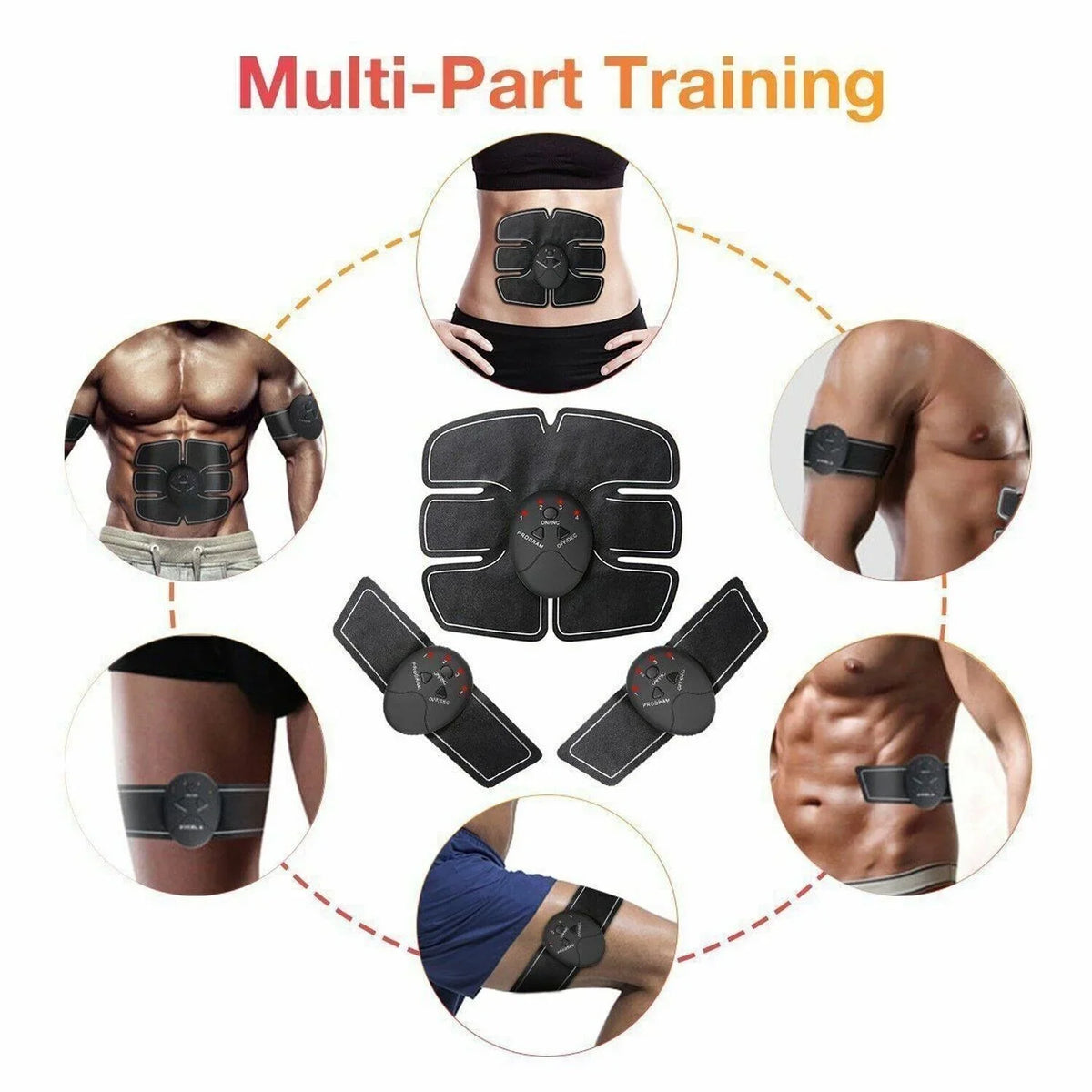 Electric Muscle Toner Fitness Binder Gym Machine ABS Toning Fat Burner Belt