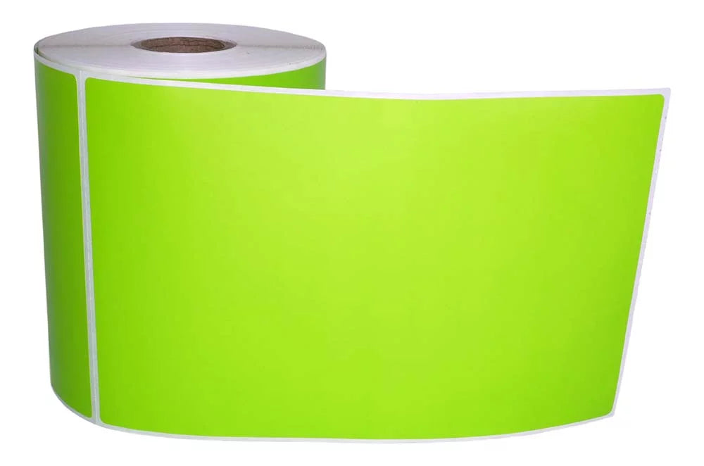 6 Rolls 4"x6" GREEN Color Direct Thermal Shipping Label suitable with Zebra Eltron Printers