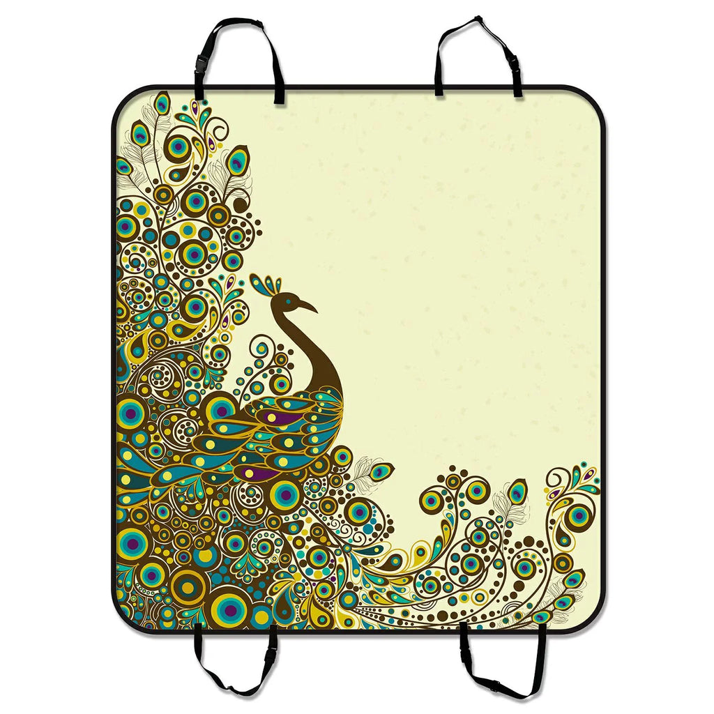 GCKG Beautiful Peacock Pattern Pet Car Seat wrap Dog Car Seat Mat Hammock Cargo Mat Trunk Mat For Cars Trucks and SUV 54x60 inches