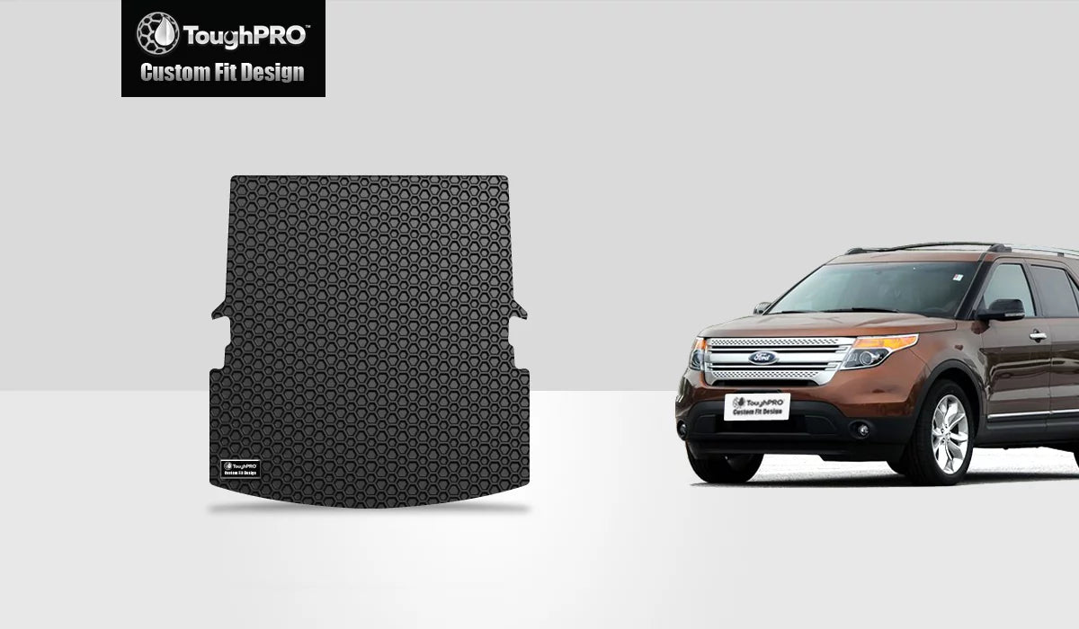 ToughPRO - Cargo Mat suitable with  Explorer - All atmospheric conditions Heavy Duty (Made in USA) - Black Rubber - 2014