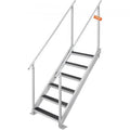 Adjustable Height. Vevor  500 lbs Load Aluminum Alloy 6-Steps Pontoon ship Dock Ladder with 43 to 51 in