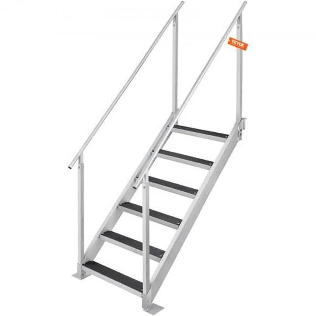 Adjustable Height. Vevor  500 lbs Load Aluminum Alloy 6-Steps Pontoon ship Dock Ladder with 43 to 51 in