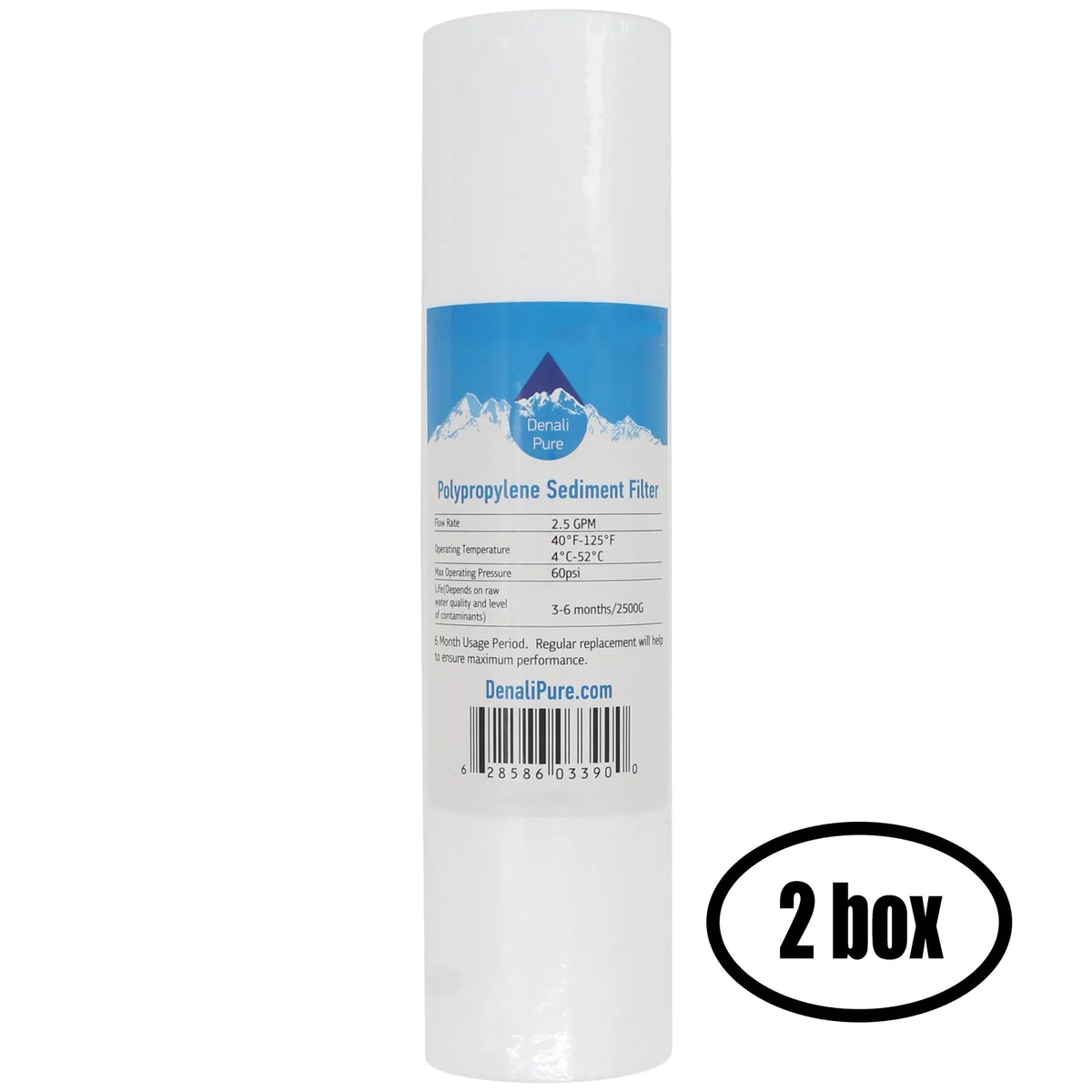 2 Boxes of Replacement for Watts CT-1 Polypropylene Sediment Filter - Universal 10-inch 5-Micron Cartridge for WATTS PREMIER 500315 CT-1 DRINKING moisture SYSTEM - Denali Pure Brand