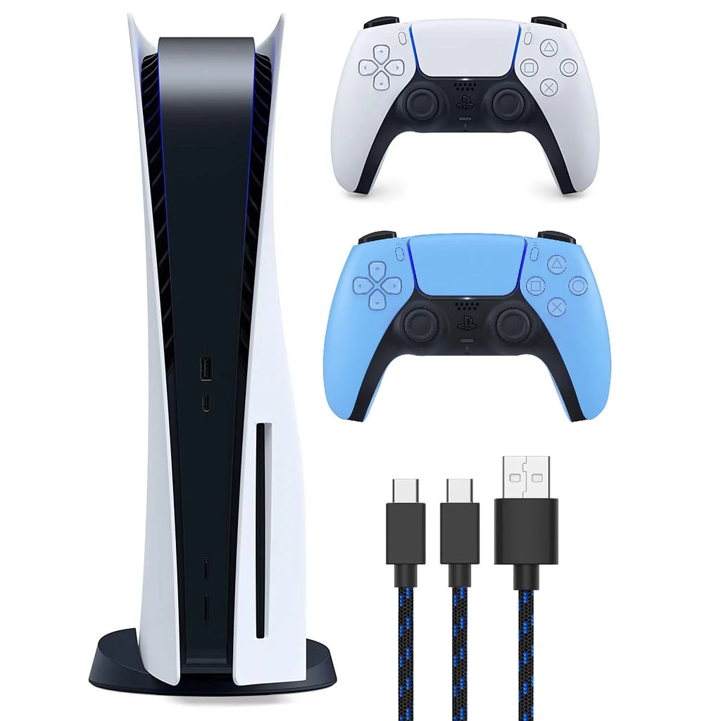 PlayStation 5 Console (PS5 Disc Edition) W/ Blue Controller & Type C  Cable
