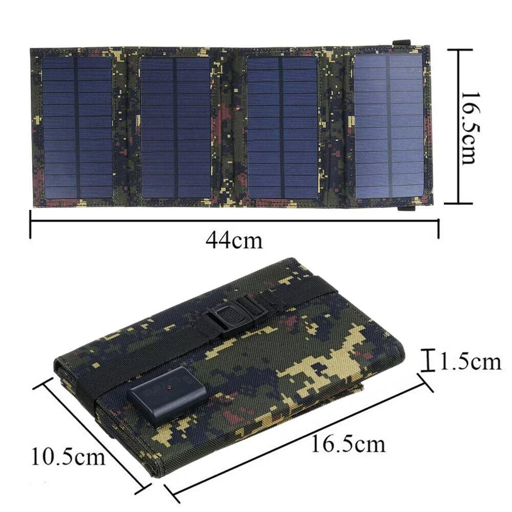 JLLOM 2Pcs 80W USB Solar Panel Folding Portable Power Bank Outdoor Hiking Phone Charger Kit