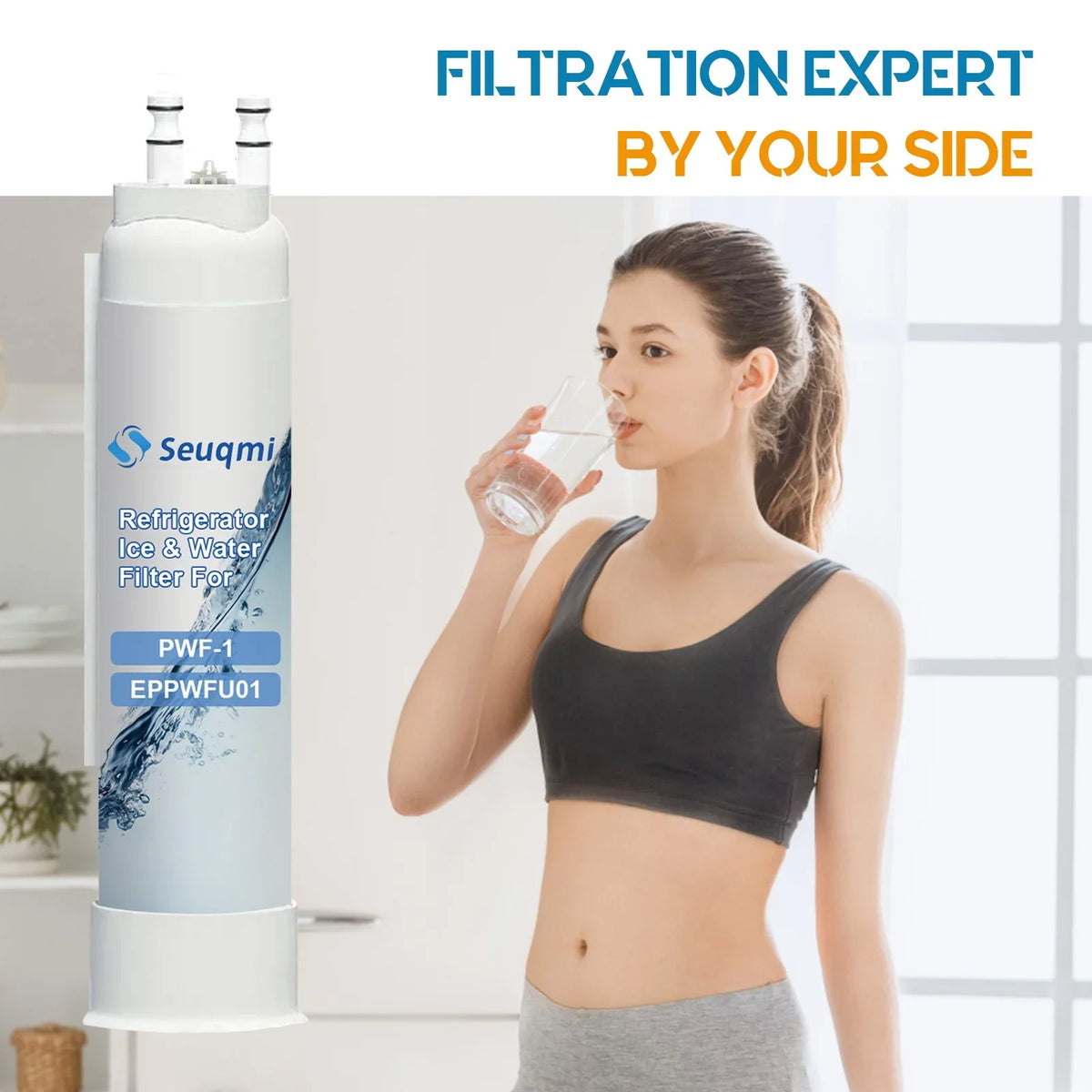 2Pack Seuqmi brand aqua and ice filters are suitable with Frigidaire®PurePour PWF-1 FPPWFU01