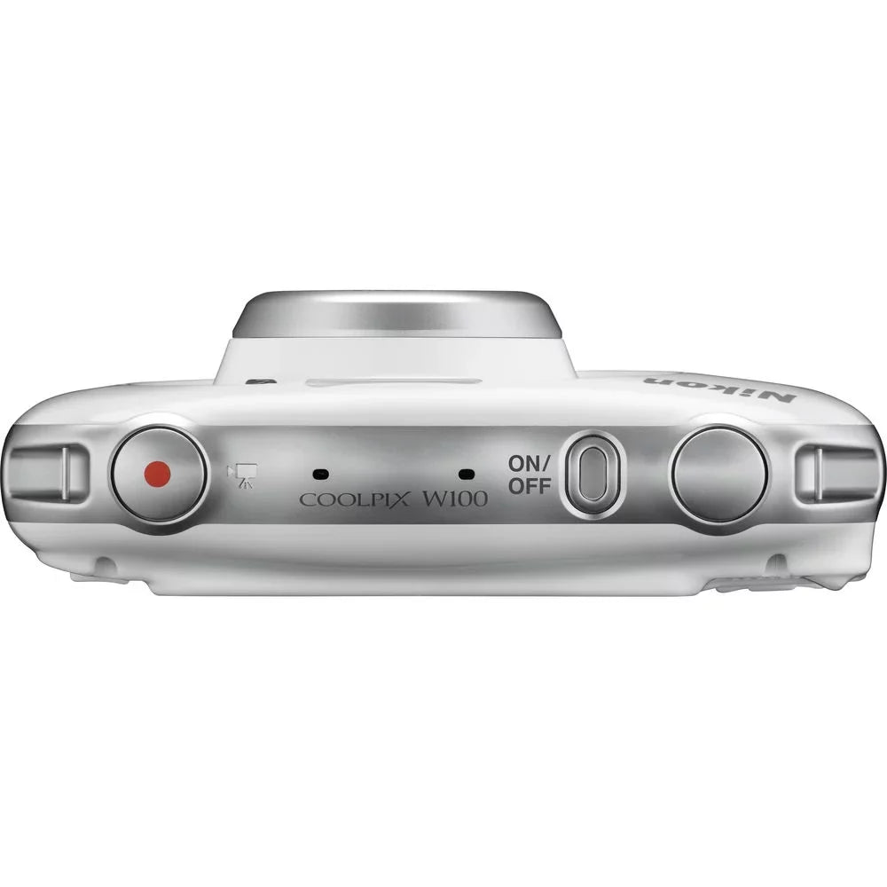 Restored  COOLPIX W100 13.2MP Digital Camera w/ 3x Zoom Lens – with 16GB Bundle includes, Sandisk Ultra SDHC 16GB Memory Card + Point and Shoot Field Bag Camera Case + Many More (Refurbished)