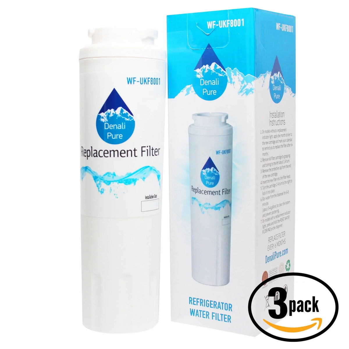 3-Pack Replacement for Whirlpool G25EFSB23S6 Refrigerator moisture Filter - matching with Whirlpool 4396395 Fridge moisture Filter Cartridge - Denali Pure Brand
