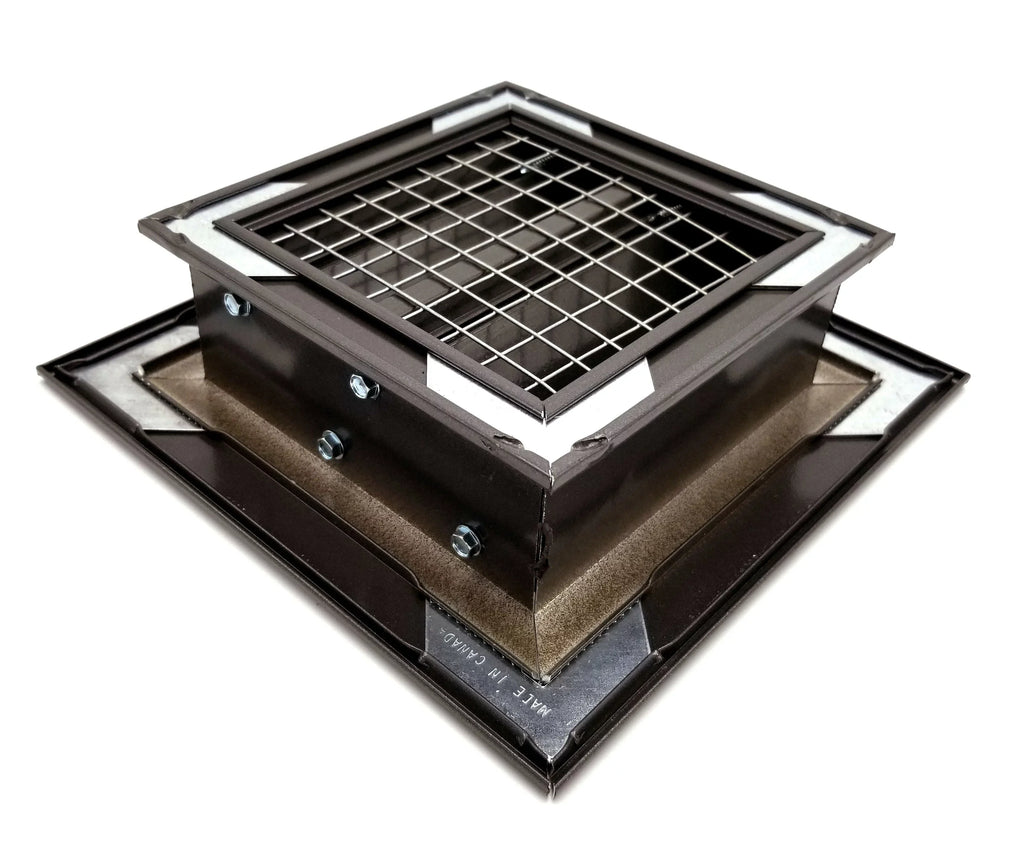 16"w X 8"h Crawl Space Aluminum Exterior Vent for Walls & Crawlspace - Rain & Waterproof Air Vent with Screen Mesh - HVAC Grille - Brown Outer Dimensions 17.5w x 9.5h