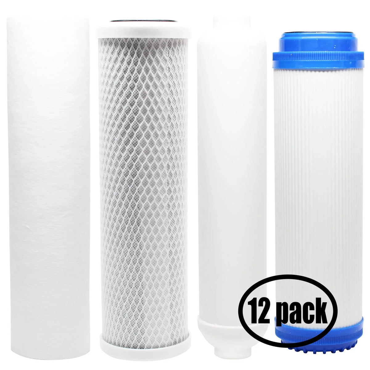 12-Pack Replacement for Filter Kit for Expres aqua RO5MXG RO System - Includes Carbon Block Filter, PP Sediment Filter, GAC Filter & Inline Filter Cartridge - Denali Pure Brand