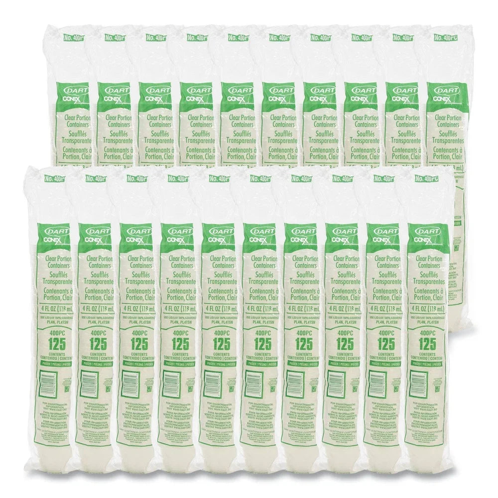 Polypropylene Portion Containers - Clear (2500/Carton)]. Dart 400PC Conex Complements 4 oz