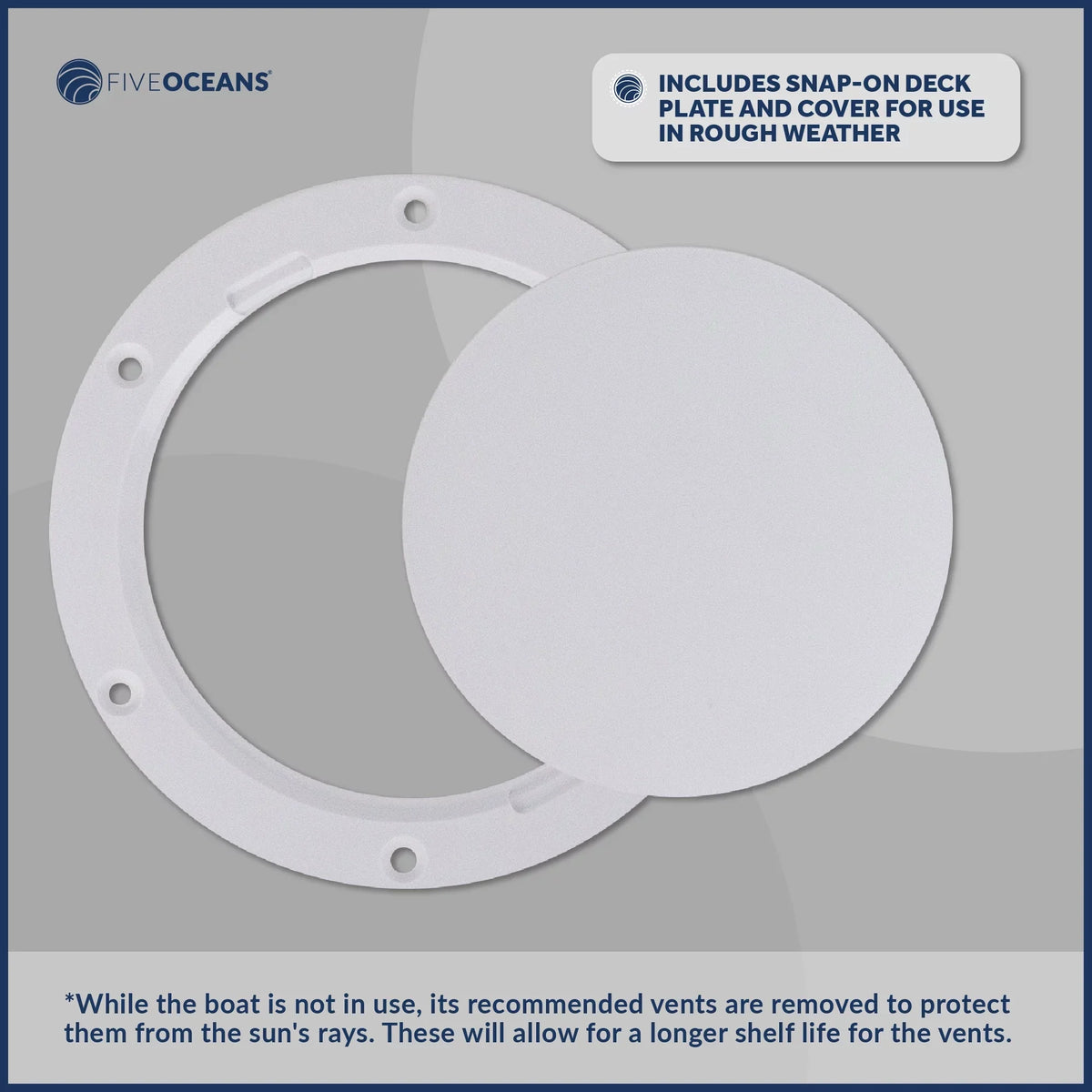 Five Oceans  3-Inch Cowl Vent with Snap-On Deck Plate and wrap, Low Profile UV-impervious and Flexible PVC, Red Interior, for Air Intake or Cabin Ventilation- FO88