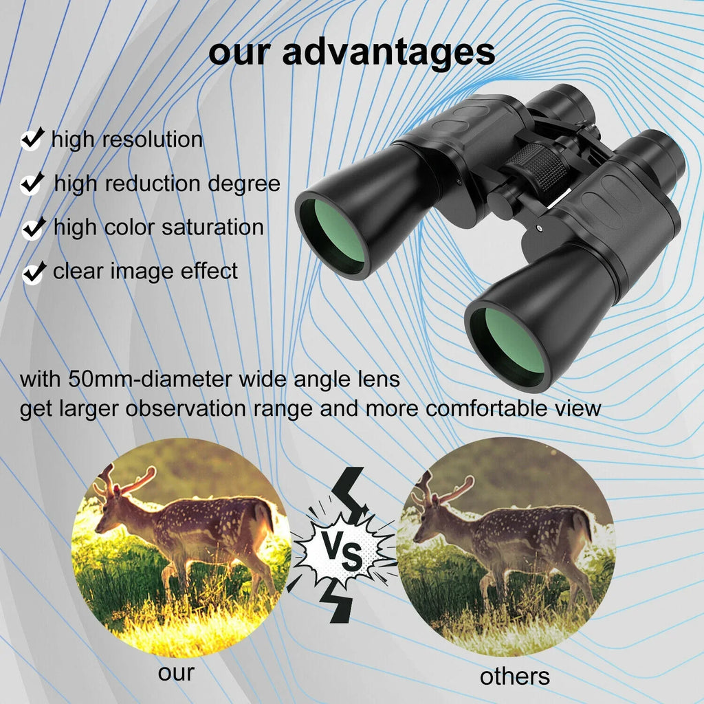20x50 Binoculars for Adults Kids, Low Light Night Vision, Clear BAK4 Prism FMC Lens, For Bird Watching, Outdoor Sightseeing