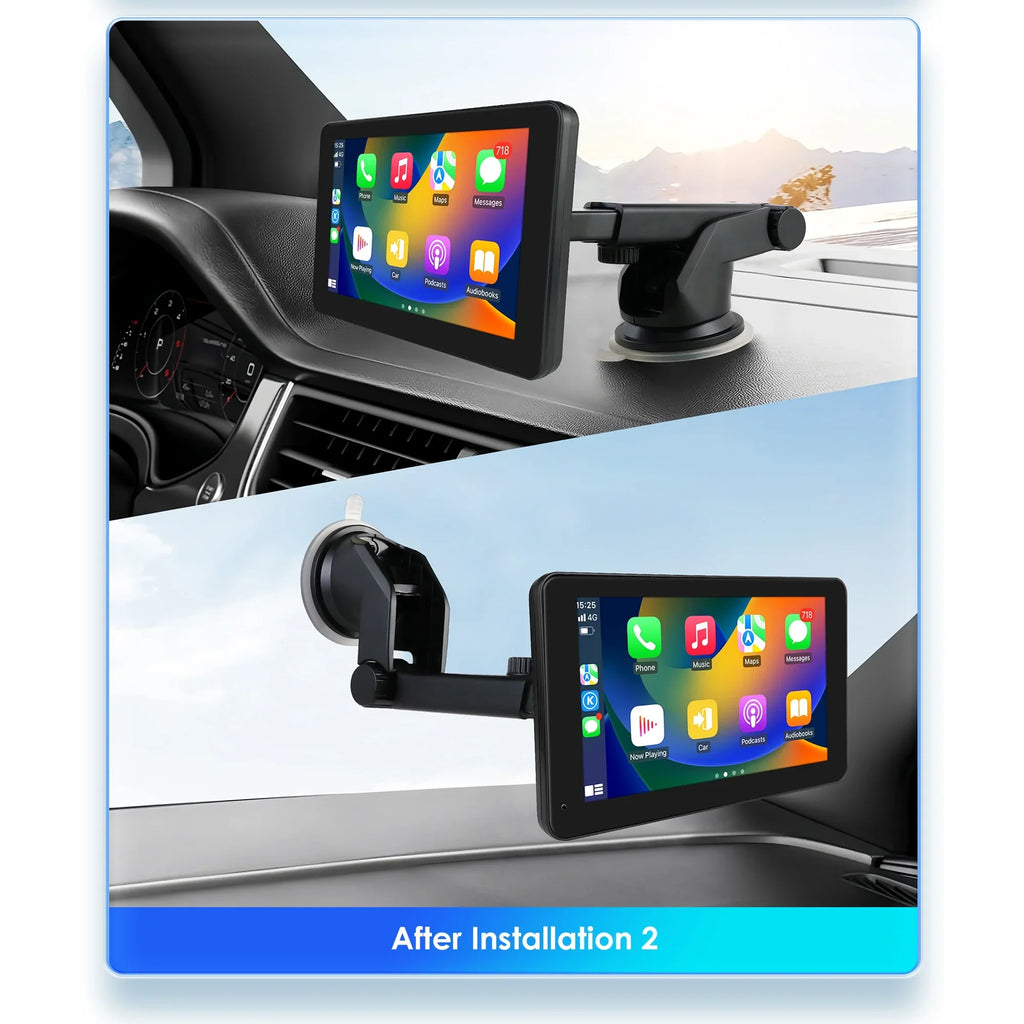 GPS Navigation  Carplay AUX FM Car Radio Stereo Head Unit 7" Touchscreen 360° Adjustable Portable Mirror Link Android Auto Monitor Player