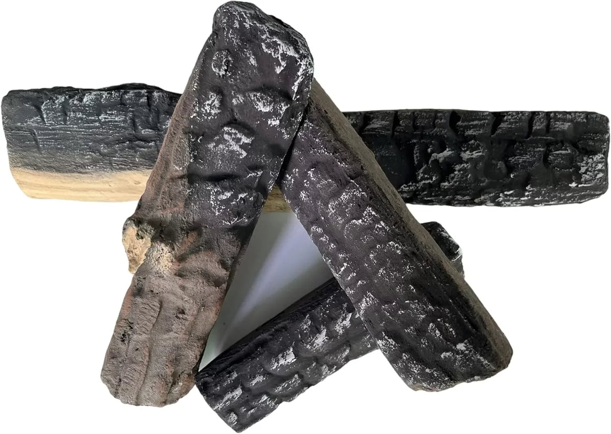 Use in Fireplaces & Fire Pits. Gas Logs 4pcs Gas Fireplace Logs Set of Ceramic Wood Logs