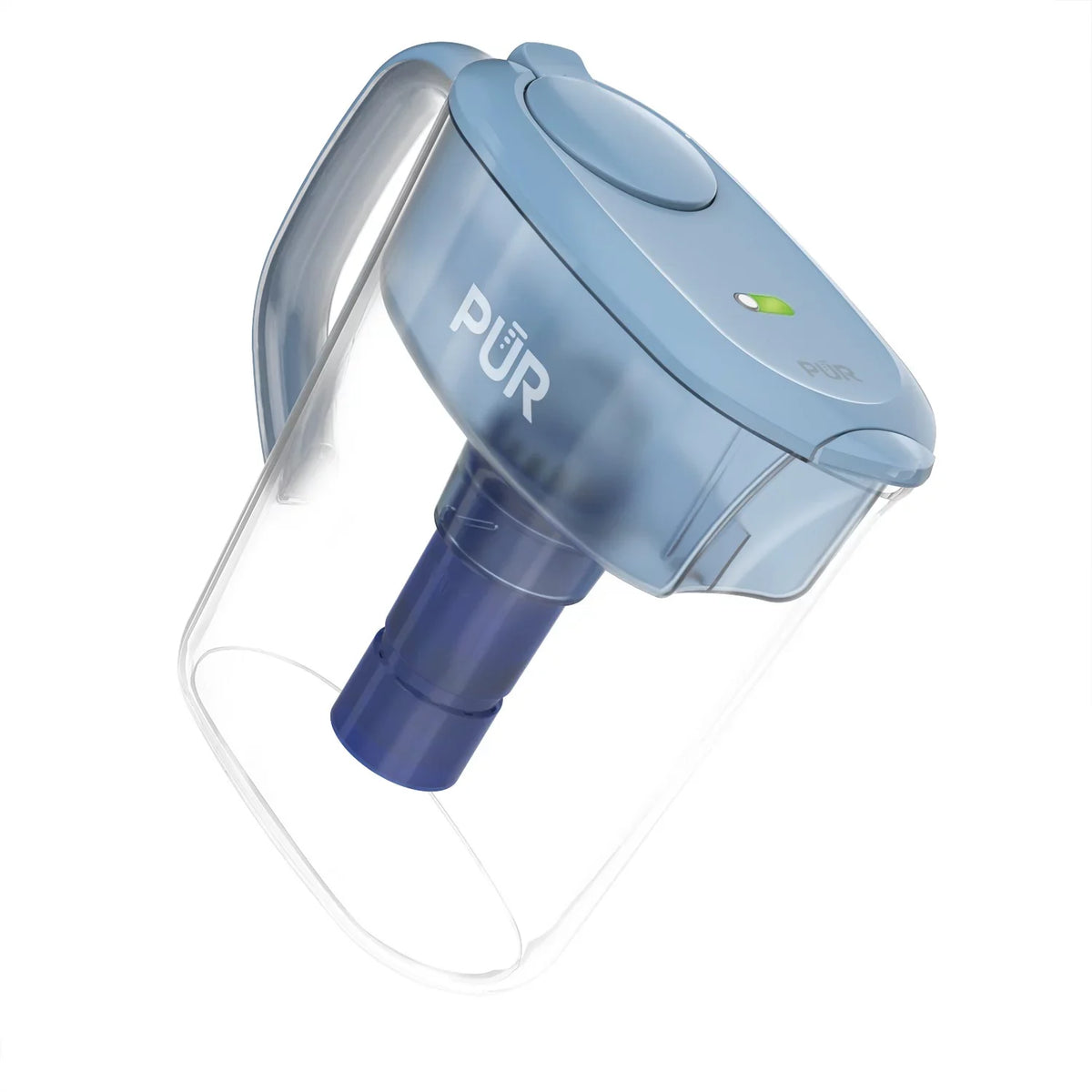 PUR PLUS 11-Cup aqua Pitcher Filtration System, W 11.4" x H 10.4" x L 4.9", Aqua, PPT111G