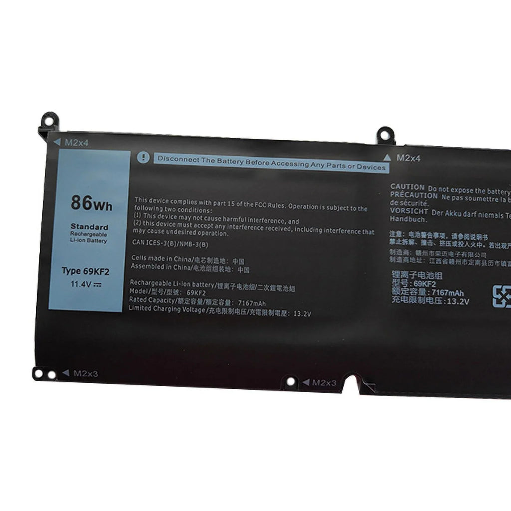 Emery TECH 86Wh 69KF2 Laptop Battery for  XPS 15 9500 Precision 5550 M59JH M15 M17