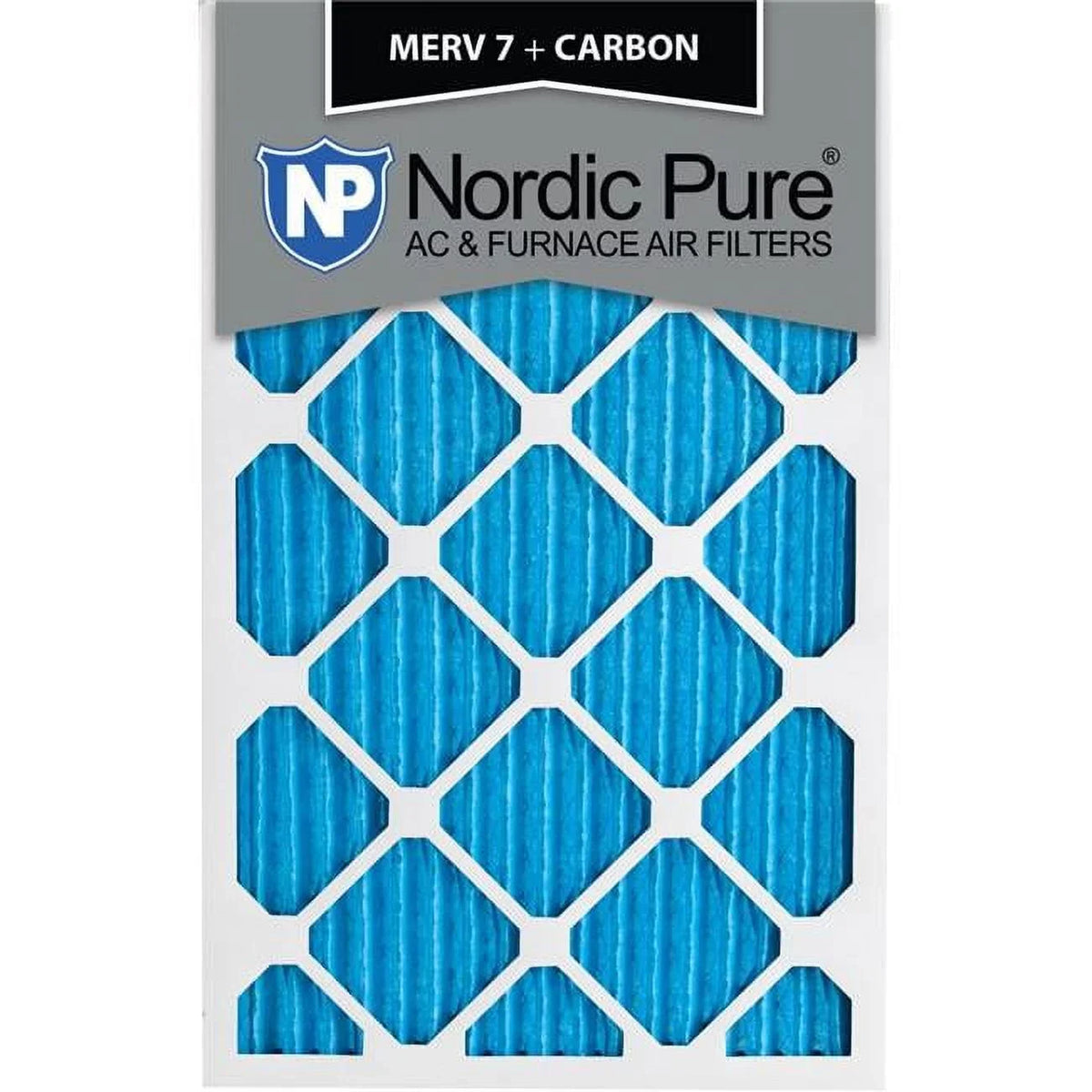 '- Pack of 12. Nordic Pure 17x21x1ExactCustomM7-C-12 Exact MERV 7 Plus Carbon AC Furnace Filters, 17 x 21 x 1 in
