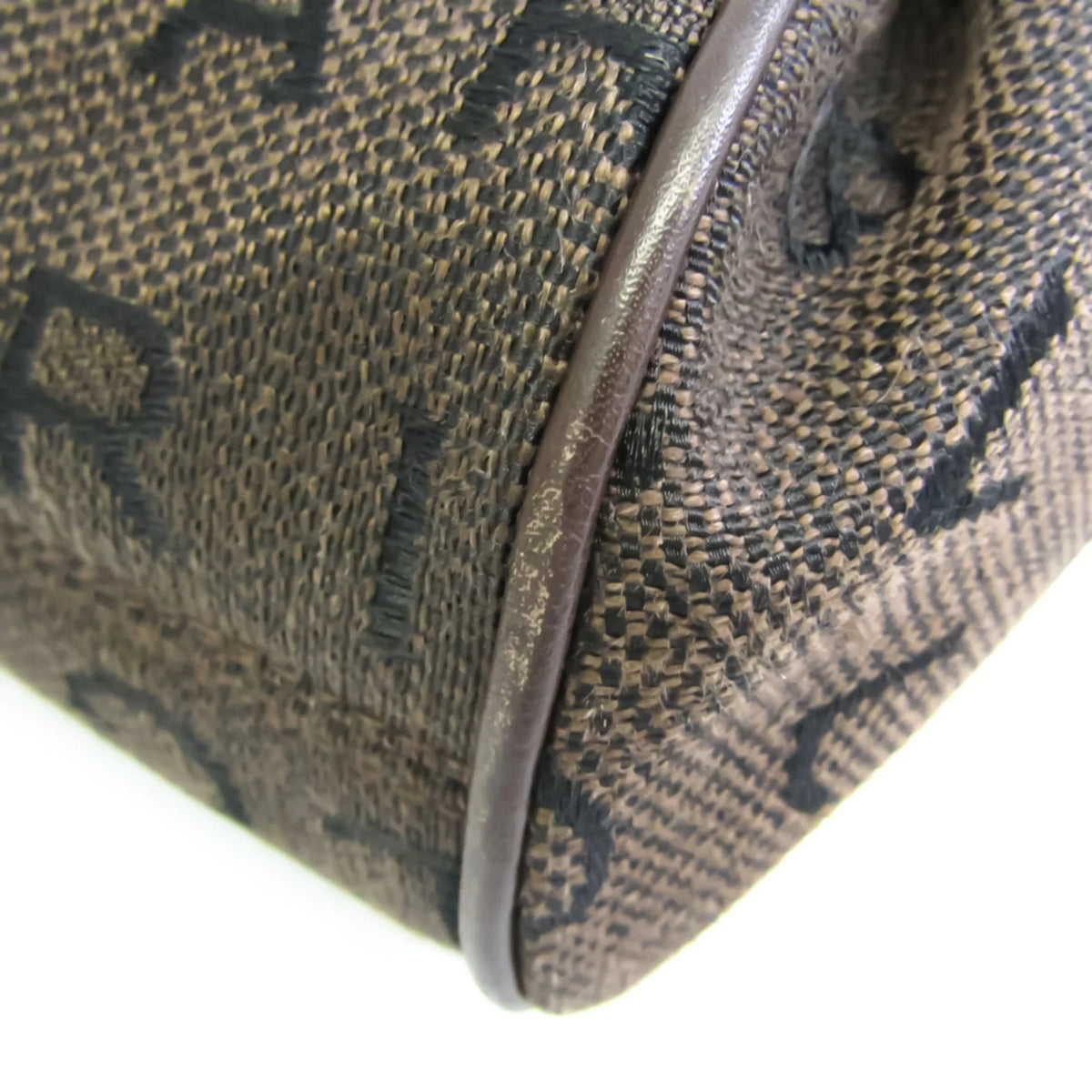 Pre-Owned Bvlgari Logomania Women's Canvas Handbag,Tote Bag Brown (Good)