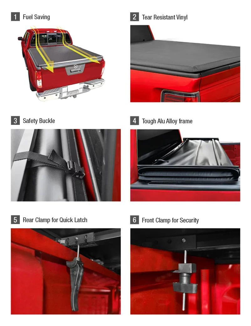 MaxMate Soft Tri-fold Truck Bed Tonneau shield suitable with 2019-2024  Ranger | 5' (61") Bed | TCF371066
