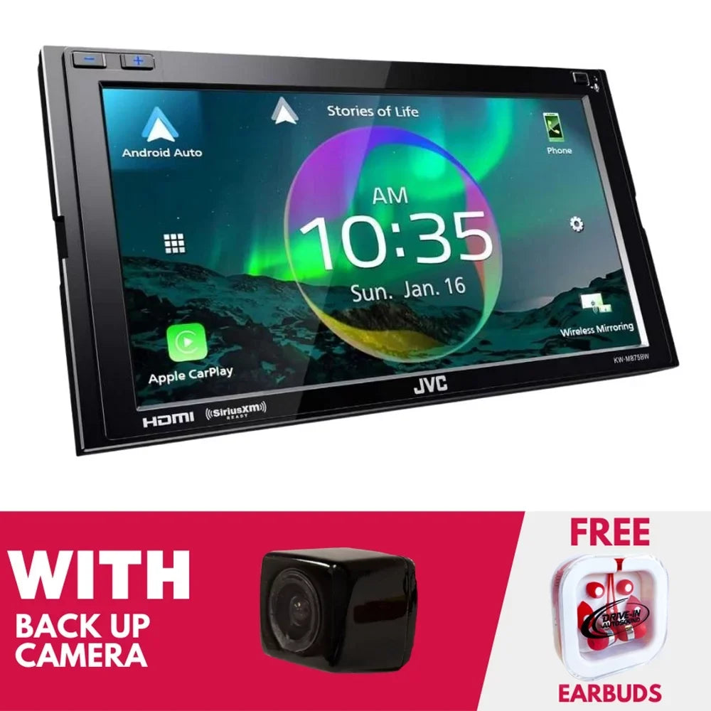 New JVC KW-M875BW 6.8" Digital Multimedia Receiver w/  CarPlay & Backup Camera